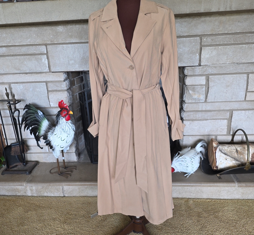 Beige Long Belted Trench Coat